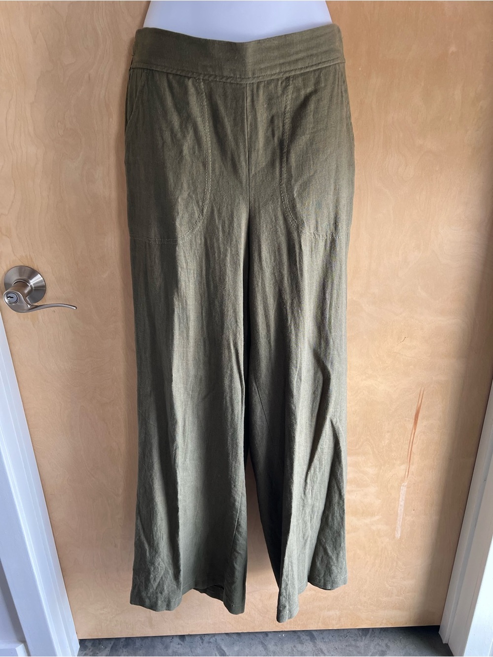 Olive Wide-Leg Women’s Pants
